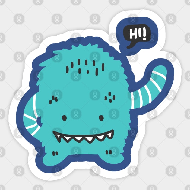 Hello monster Sticker by UniqueDesignsCo